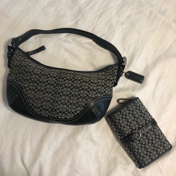Coach Classic Black Bag and Wallet - Picture 1 of 5